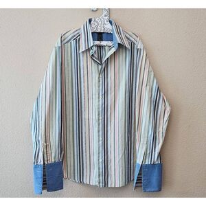 Claiborne Modern Fit Striped Dress Shirt, Mens XL